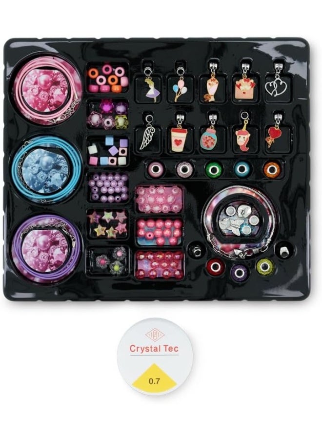 Fulla Shine & Sparkle Jewelry 5-in-1 Craft Set, DIY Fashion Jewellery Making Kit, Includes Beads, Charms, Elastic Cords, Bracelet/Necklace Maker for Kids Ages 3+, 138+ Pieces - Multicolor (698160) - Image 3